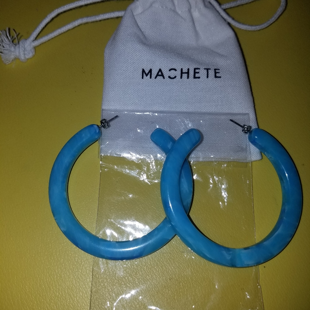 MACHETE*** Grande Hoops in French Coast Blue